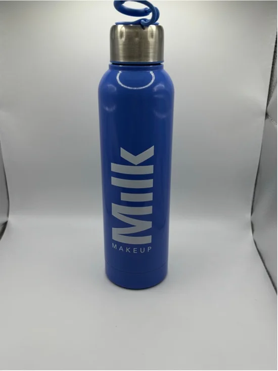 Milk Makeup Water Bottle Blue Stainless Steel Reusable NWOT - Picture 2 of 4